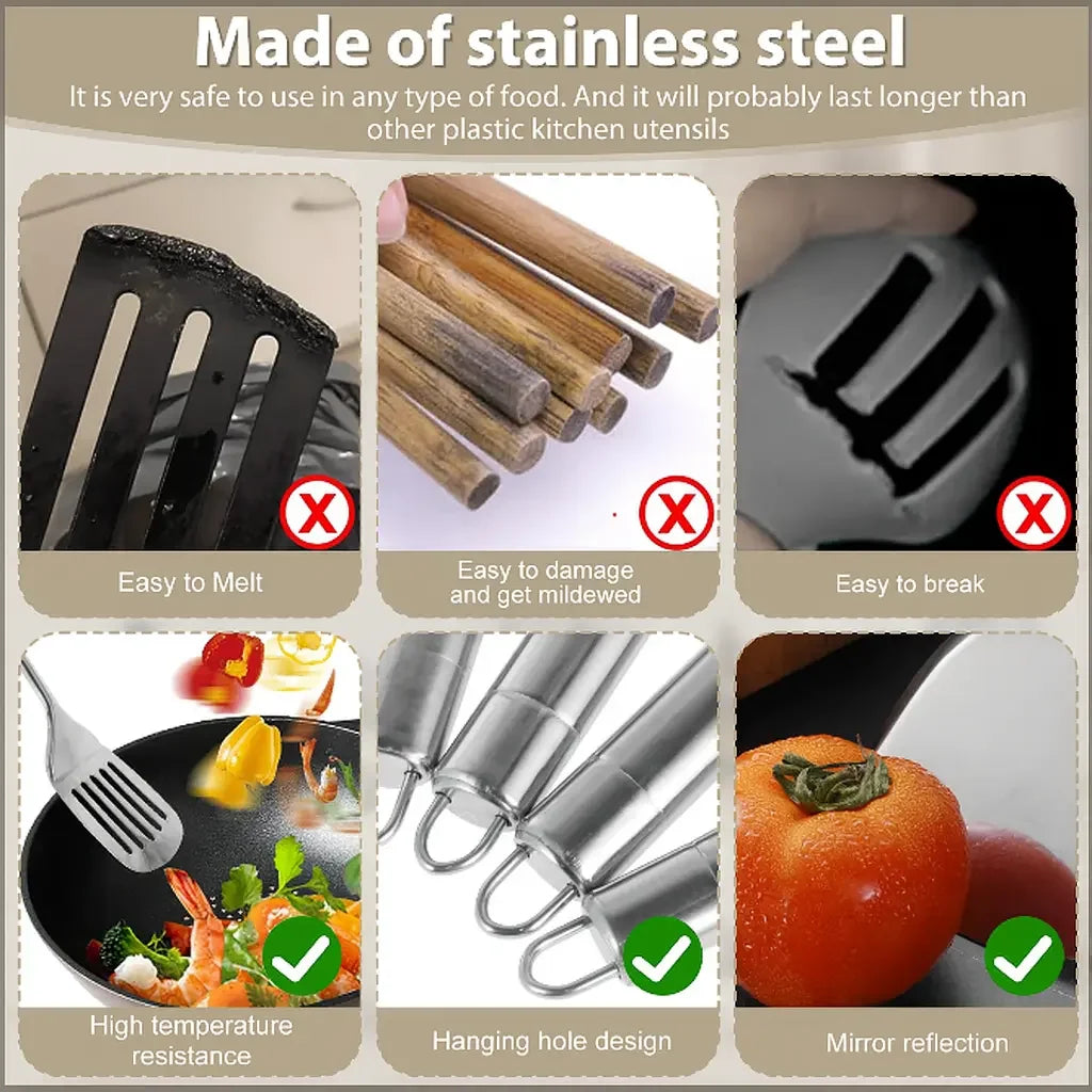 STAINLESS STEEL ESSENTIAL UTENSILS SET - NAVARA
