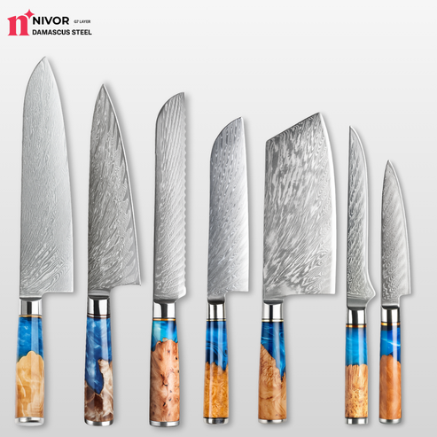 Nivor Tsunami (Wave Knife) - Damascus Steel Knives