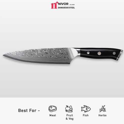 Nivor Pro Black - Damascus Steel Knives